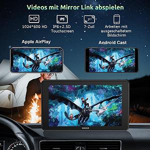 Автомагнітола ESSGOO 743CP / 7" / Сенсорная / Apple CarPlay / Android Auto / GPS / Bluetooth / AUX / USB synthetic.ua - Фото 1
