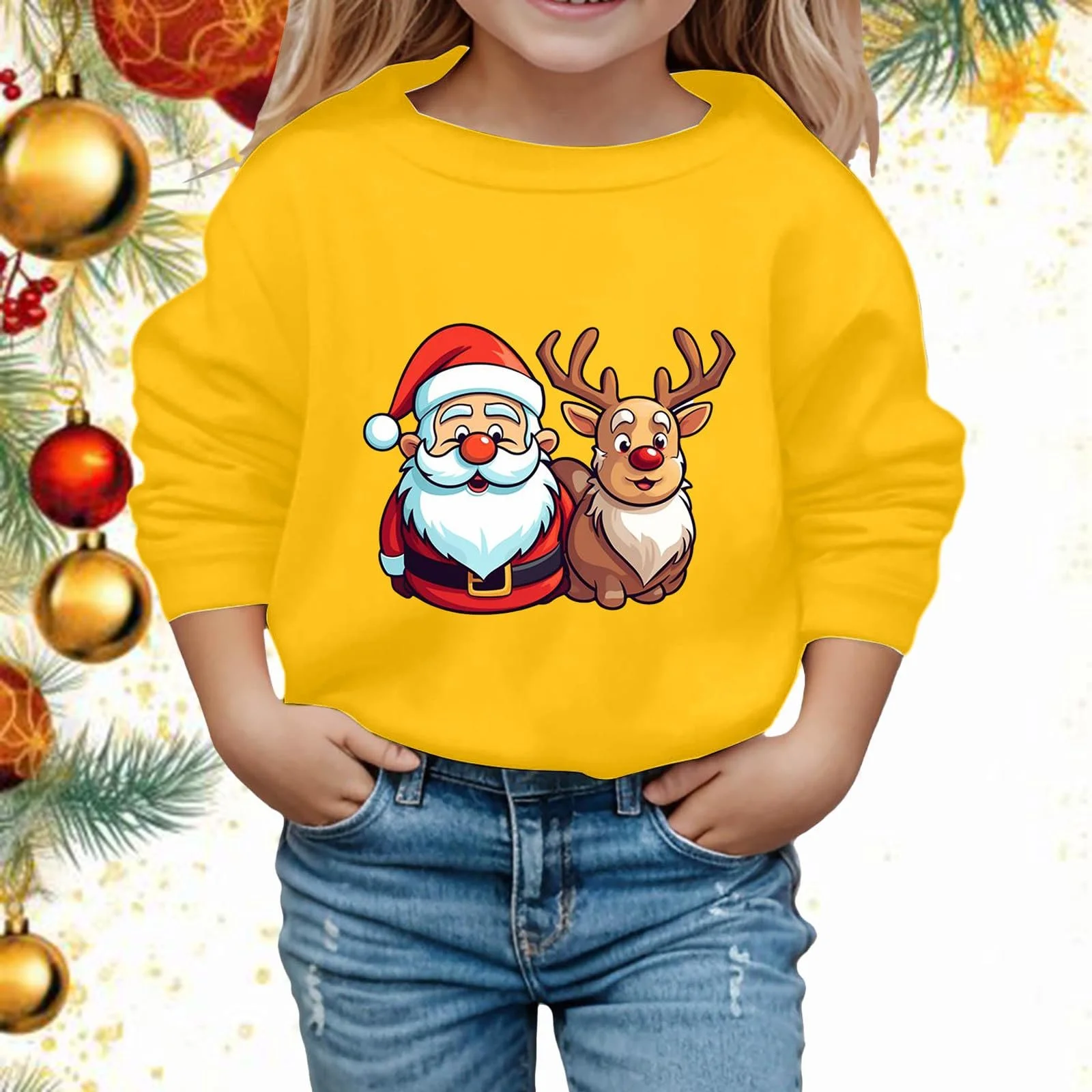 Рождественский свитер для детей, Рождественская Толстовка с снежинкой для мальчиков и девочек, Теплый зимний рождественский пуловер с принтом, фото №3