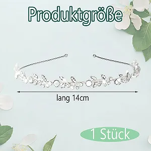 Обруч для волос с кристаллами Серебряный Листья synthetic.ua - Фото 1