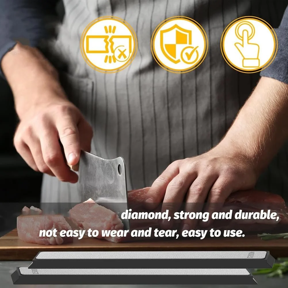 Набір алмазних каменів для заточування ножів 6 штук 180-3000 грит з основою 23 x 8 x 162 мм, фото №5