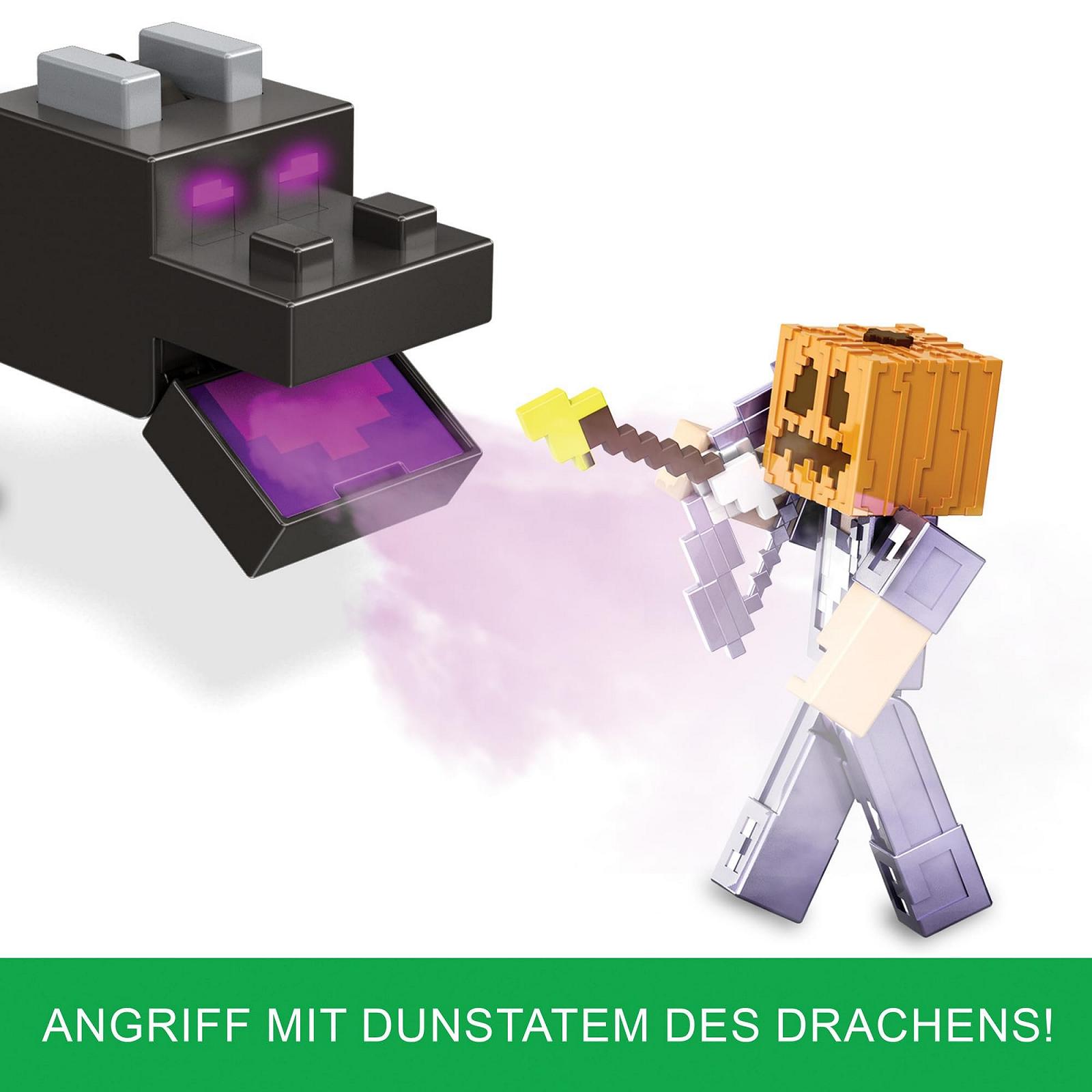 Набір фігурок Ender Dragon Mattel Minecraft HTN25, з підсвіткою, звуками та димом, зі Steve та Enderman, масштаб до 8 см, фото №4