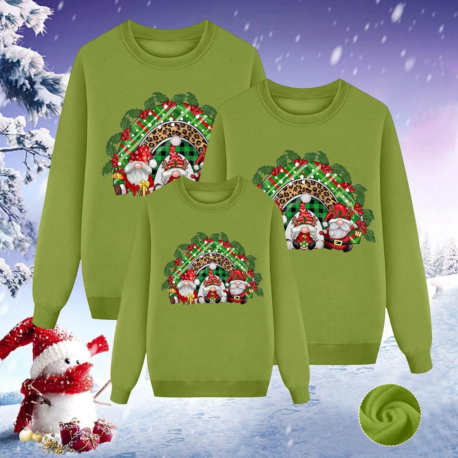 Рождественский свитер Eauptffy, семейный набор, рождественский свитер для пар, семейный свитер, рождественский свитер с круглым вырезом, унисекс, зимний свитер, рождественская футболка с принтом елки, фото №4 Рождественский свитер Eauptffy, семейный набор, рождественский свитер для пар, семейный свитер, рождественский свитер с круглым вырезом, унисекс, зимний свитер, рождественская футболка с принтом елки, фото №4
