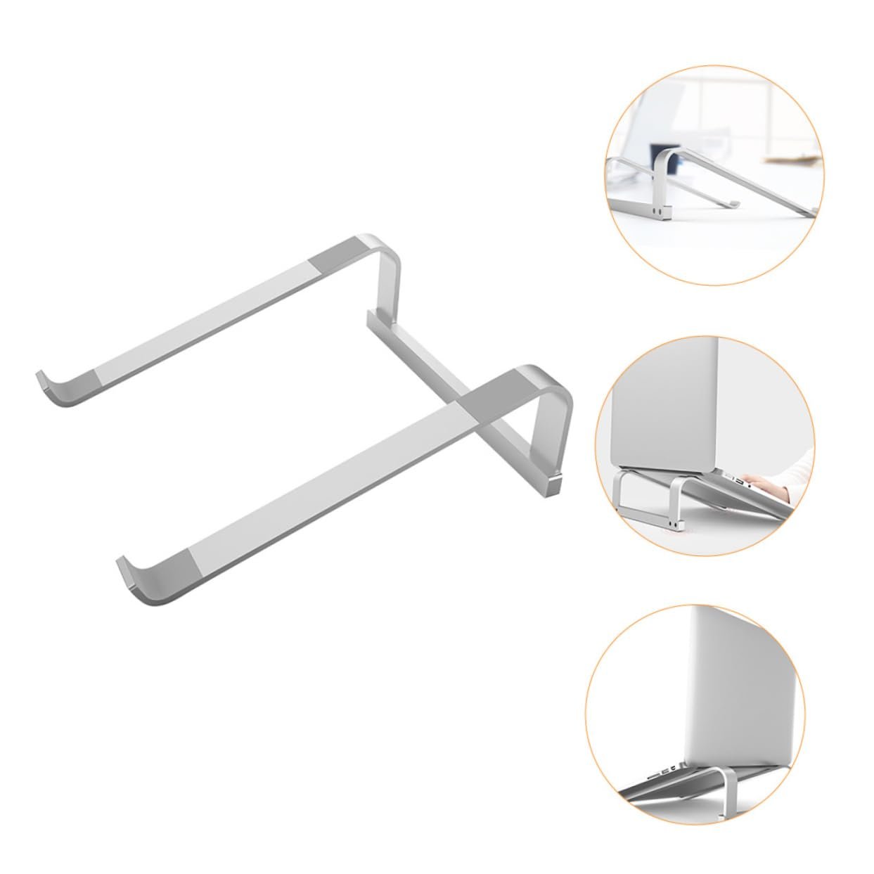 Підставка для ноутбука Vaguelly Ергономічна Алюмінієва Портативна Охолоджуюча Сріблястий, фото №3