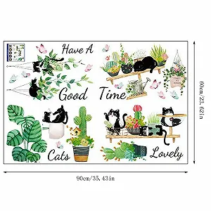 Наклейки на стіну Green Potted Plant Зелені рослини в горщиках synthetic.ua - Фото 1