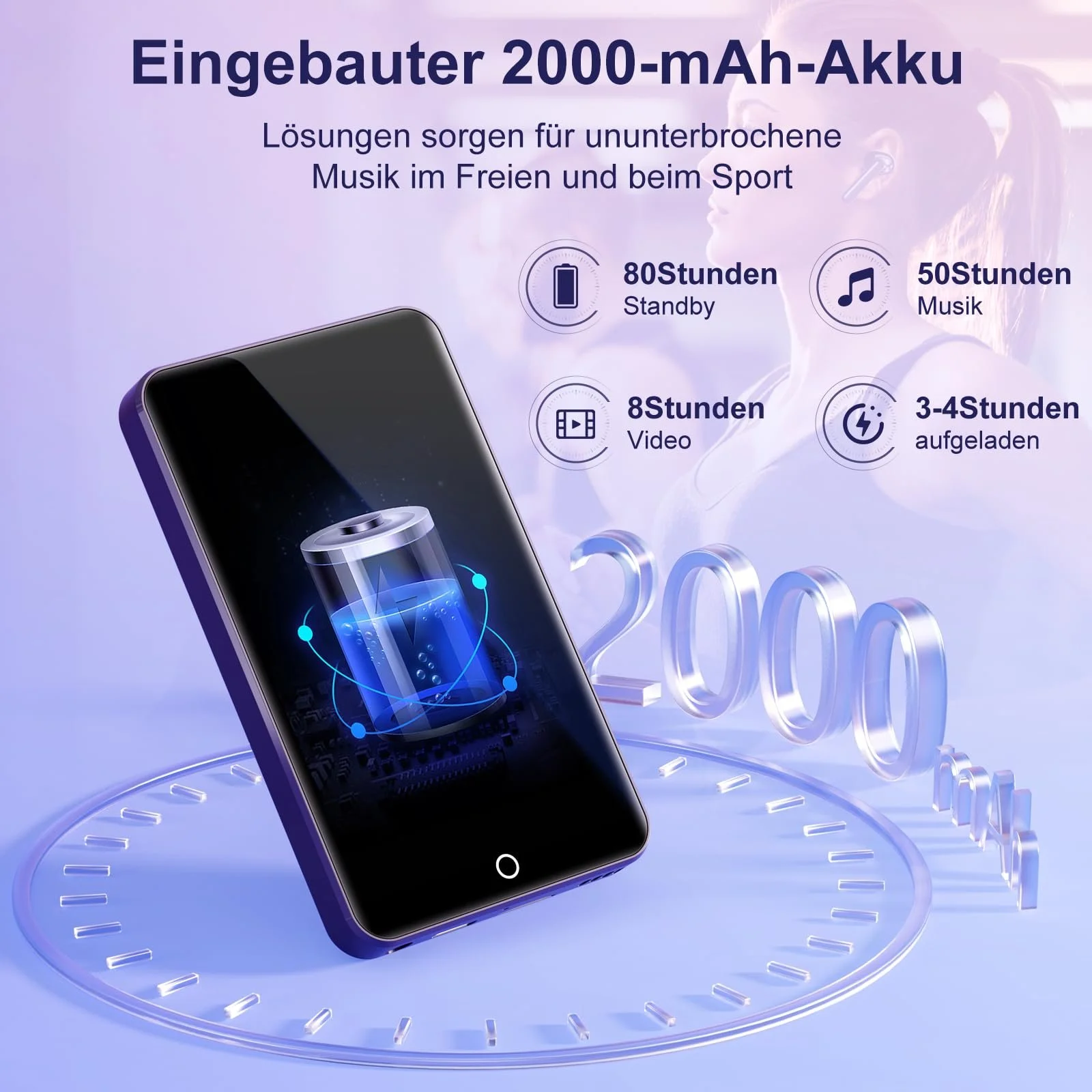 MP3-плеер Fanvace 80GB Фиолетовый, фото №7