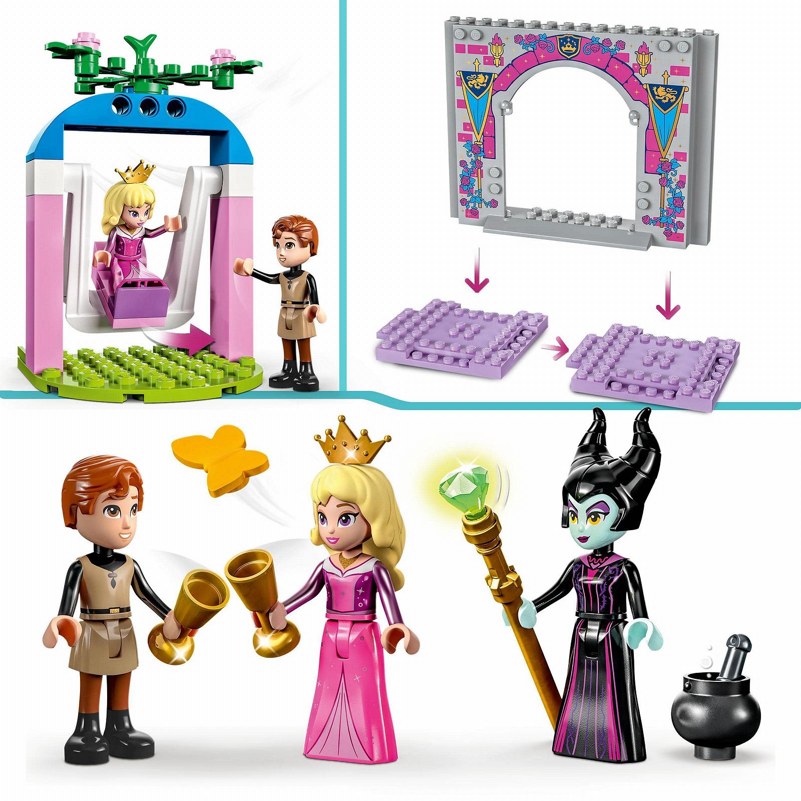 Іграшковий набір LEGO Disney Princess Замок Аврори для збірки з фігурками Сплячої Красуні, Принца Філіпа та Малефісенти від 4 років 43211, фото №4