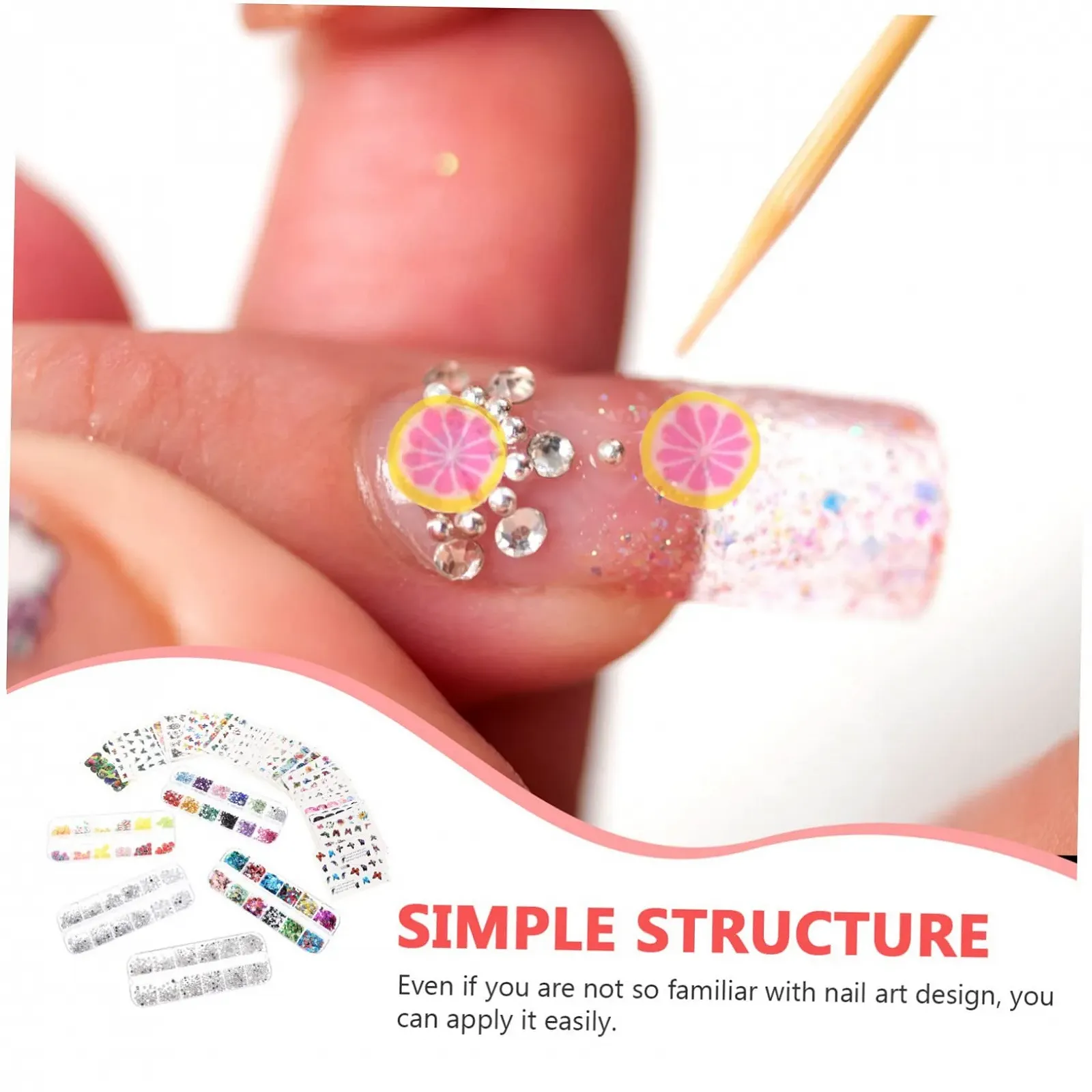 Набор для дизайна ногтей Healvian 2 шт. Стразы для ногтей, украшения, инструменты для маникюра, фото №3