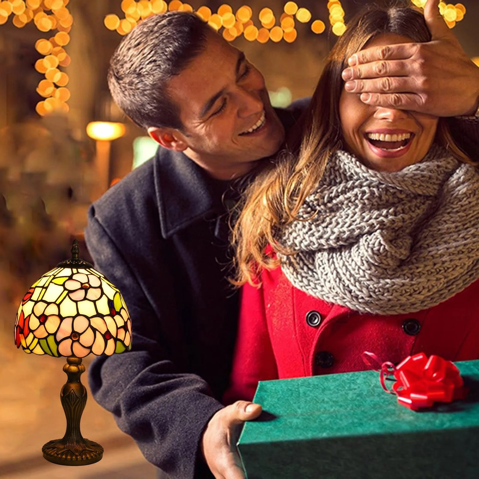 Настільна лампа Fumat Tiffany Small Retro Stained Glass 20 x 20 x 38 см, фото №9