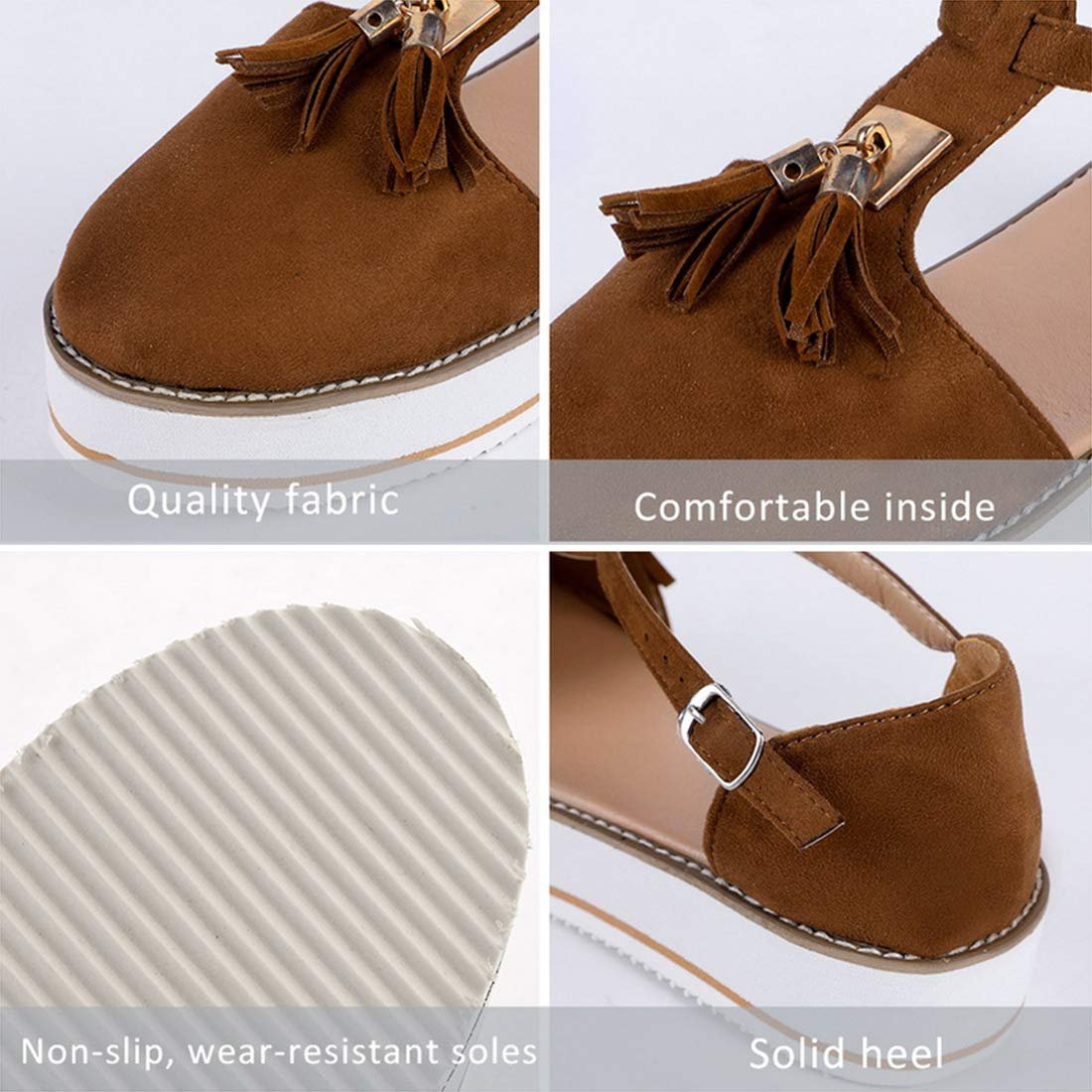 Женские летние сандалии Кожаные сандалии с кистями Закрытый носок, фото №5 Женские летние сандалии Кожаные сандалии с кистями Закрытый носок, фото №5