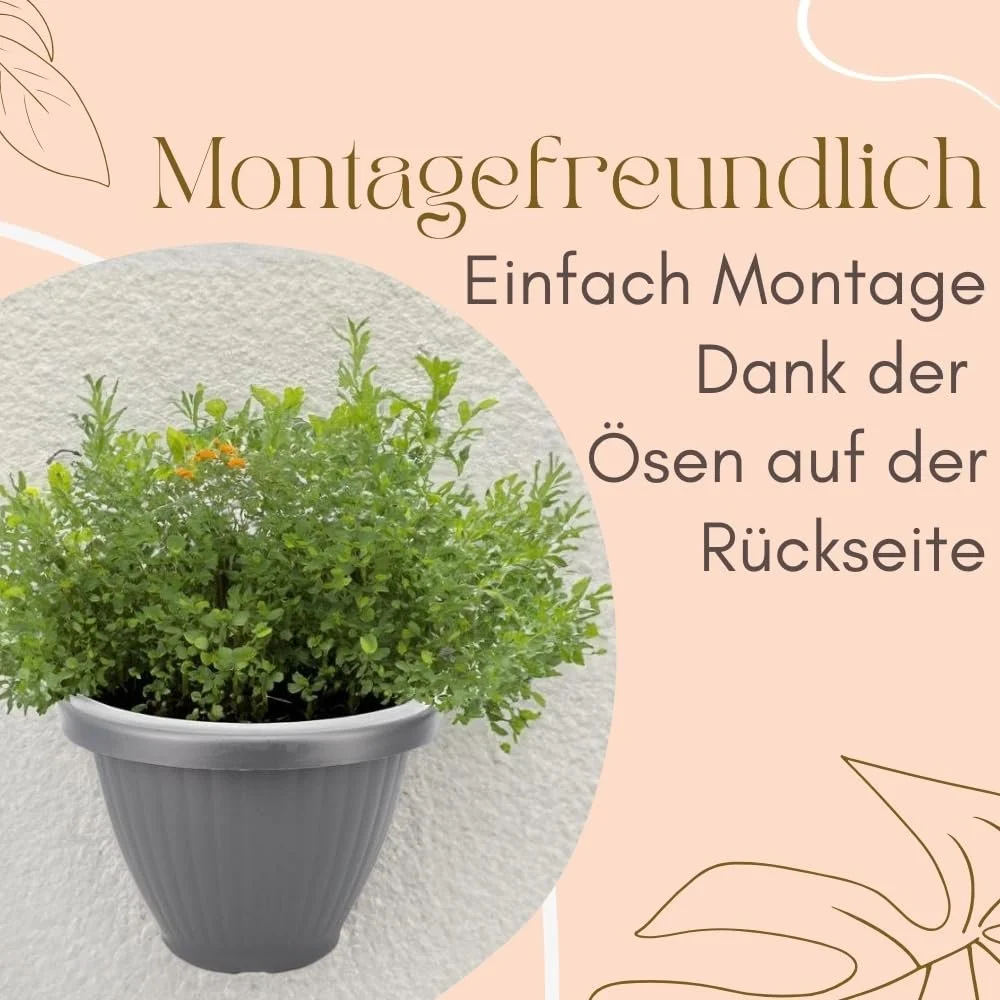 Набір настінних горщиків для квітів GarPet 2 шт. 30 см, фото №5