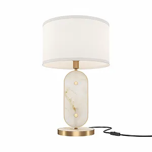 Настільна лампа MAYTONI Decorative Lighting Marmo металева текстильна E27 40 Вт Золота - Фото 1