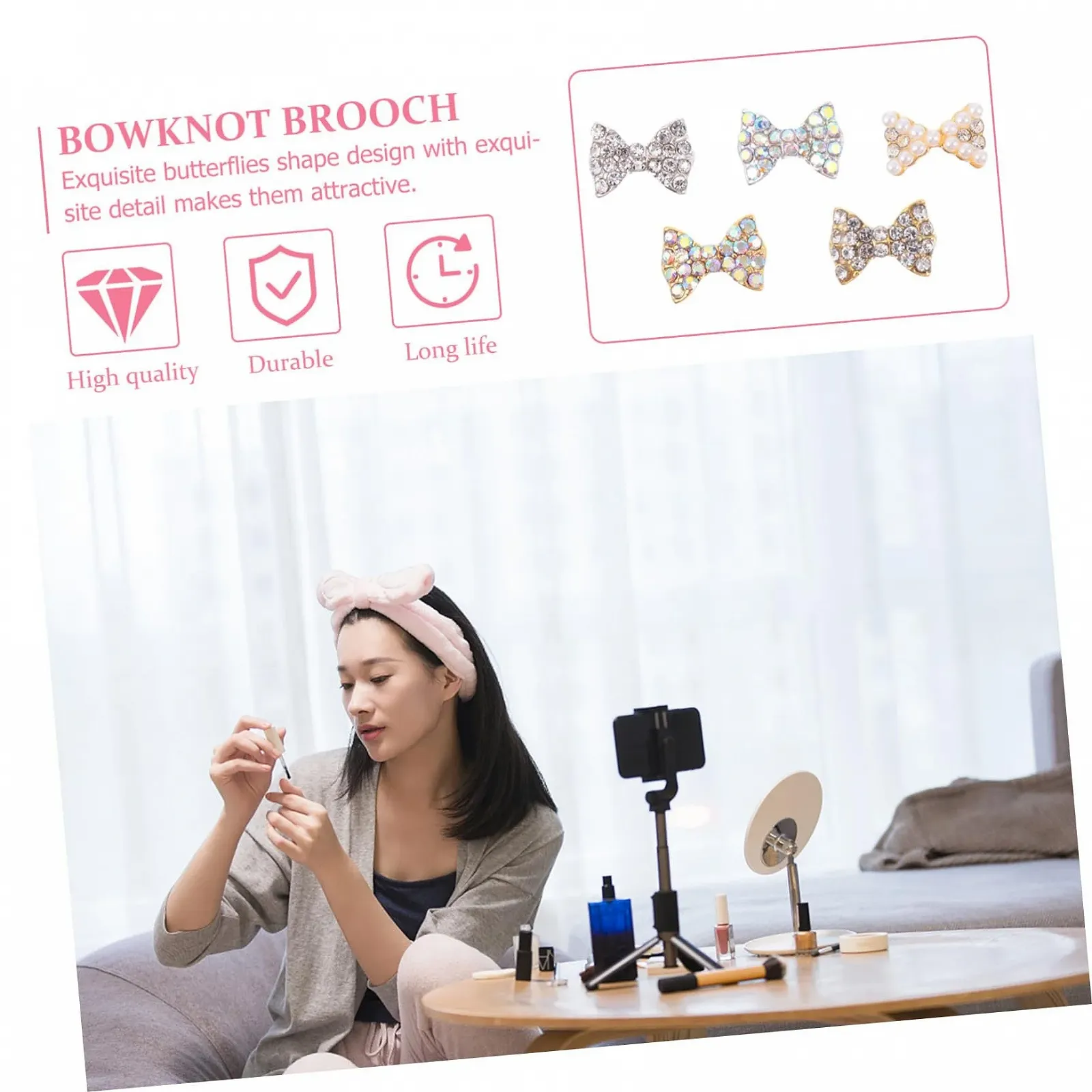 Украшение для ногтей Бабочка 3D Металл 50 шт., фото №2