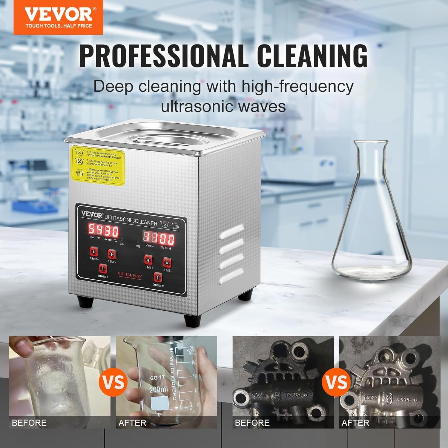 Ультразвуковой очиститель Vevor Ultrasonic Cleaners 2L KZ-D2 Silver, фото №3 Ультразвуковой очиститель Vevor Ultrasonic Cleaners 2L KZ-D2 Silver, фото №3