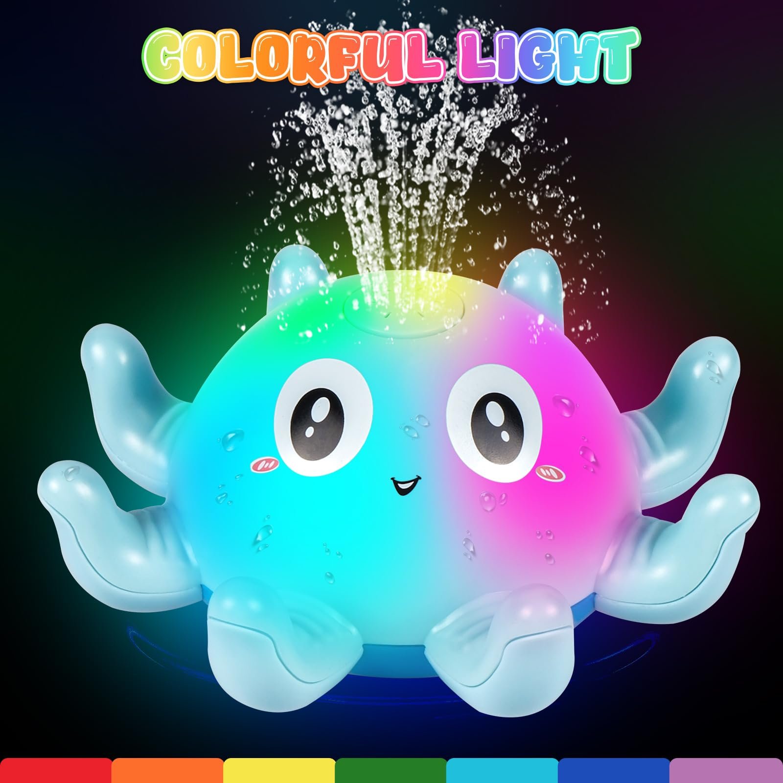 Іграшка для ванни Восьминіг, для розпилення води з підсвічуванням, фото №3