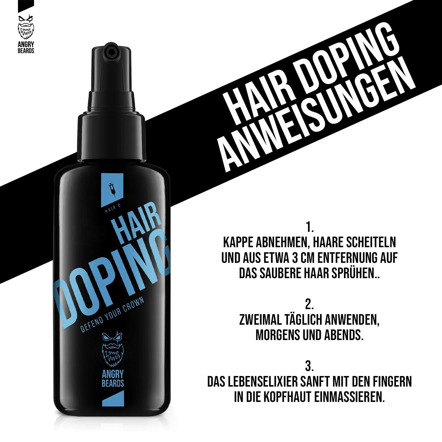 Сироватка для росту волосся Angry Beards Hair Doping Біотин, Кофеїн та Натуральні Олії 100 мл, фото №4