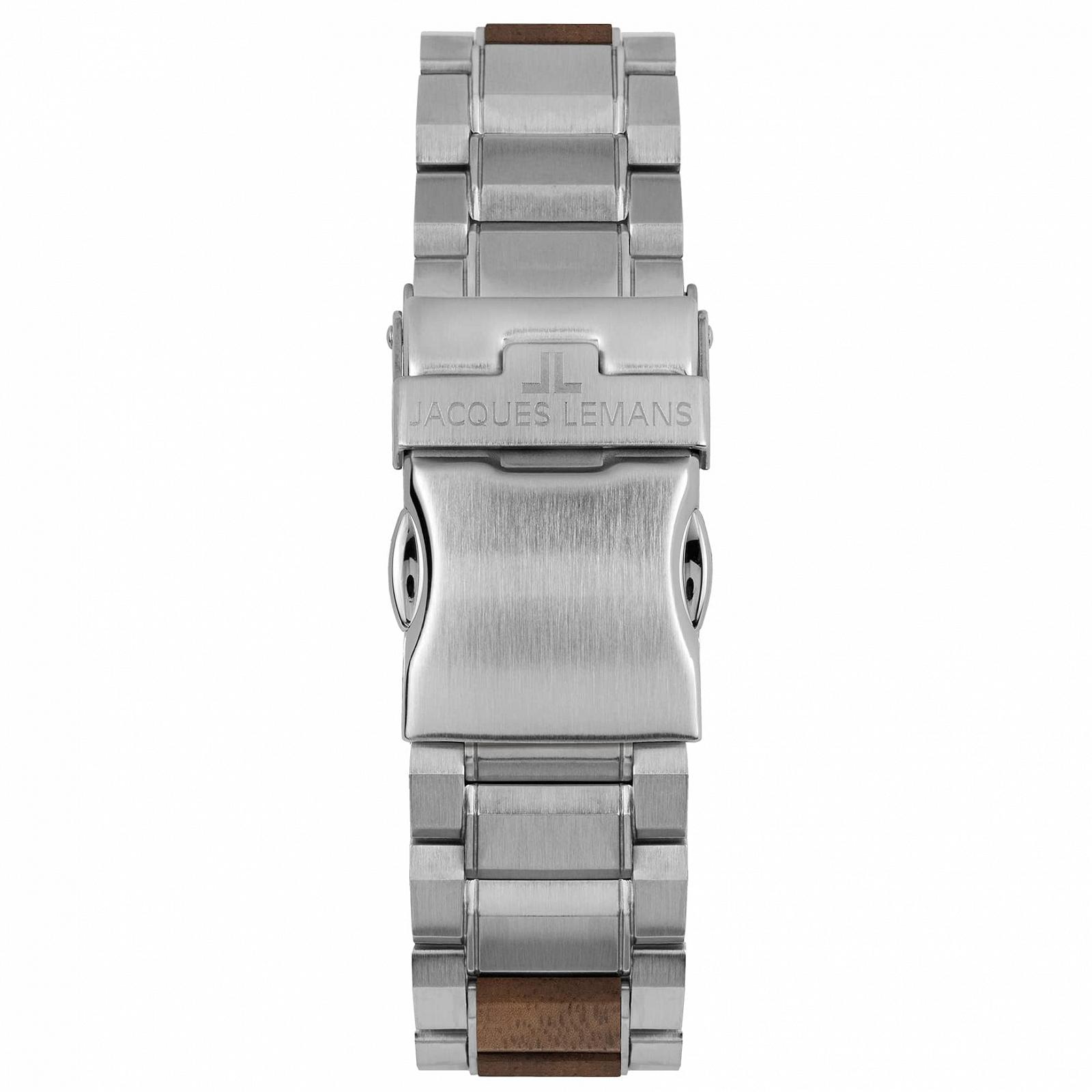 Мужские часы JACQUES LEMANS Eco Power 1-2116 Хронограф Нержавеющая сталь Ремешок из яблочной кожи, фото №2