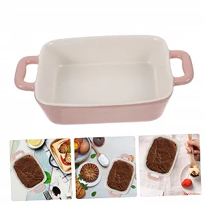 Форма для запекания IMIKEYA прямоугольная термостойкая розовая для микроволновой печи synthetic.ua - Фото 1
