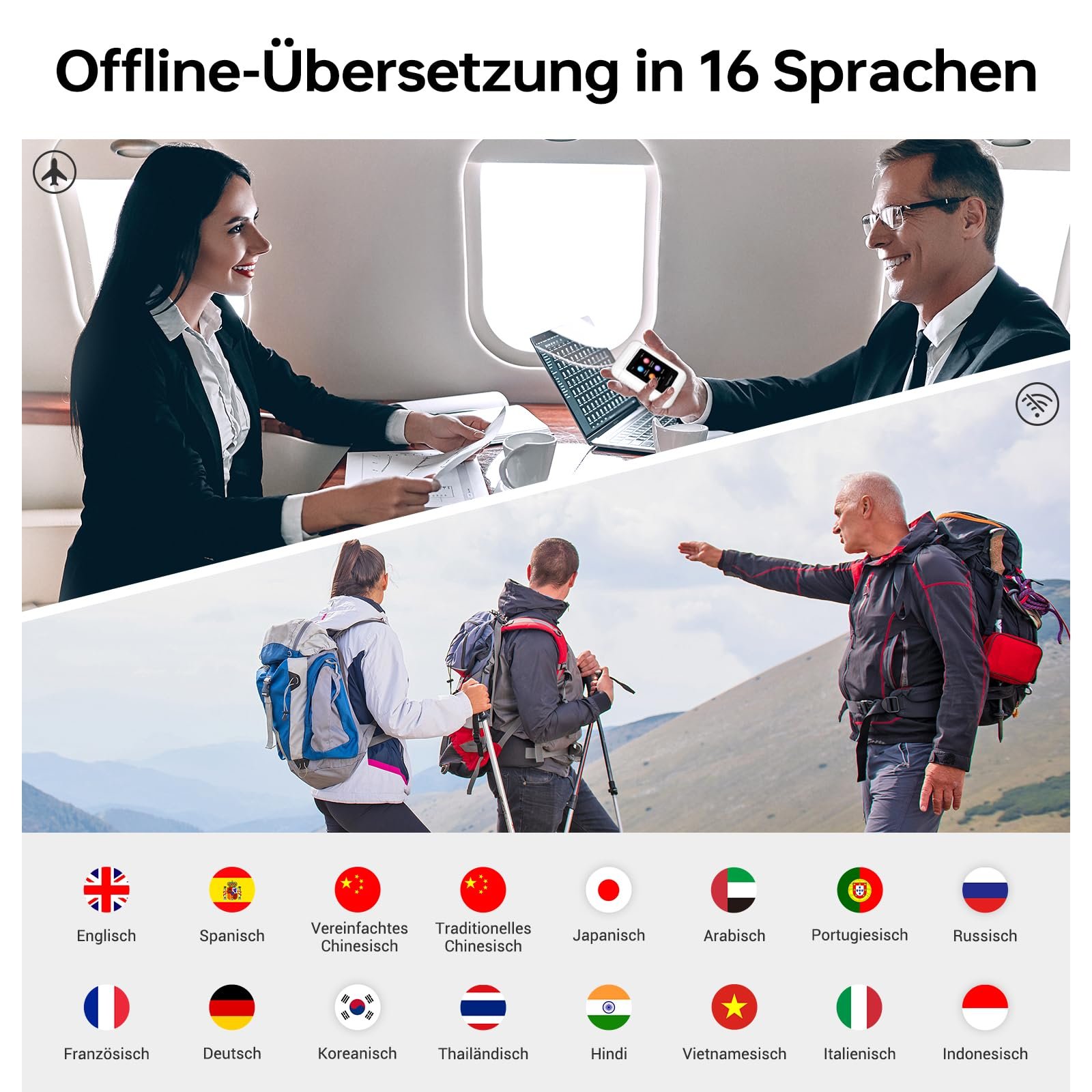 Наушники-переводчик A8 AI, Оффлайн AI реального времени с ChatGP, Голосовой, фото №3