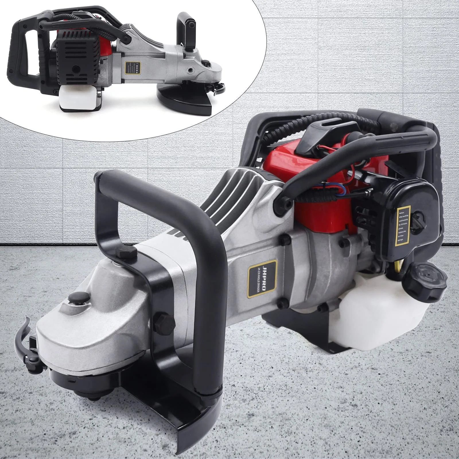 Полировальная машина Двухтактный двигатель Воздушное охлаждение 32,6 куб.см Топливная смесь Угловая шлифовальная машина 230 мм, фото №6