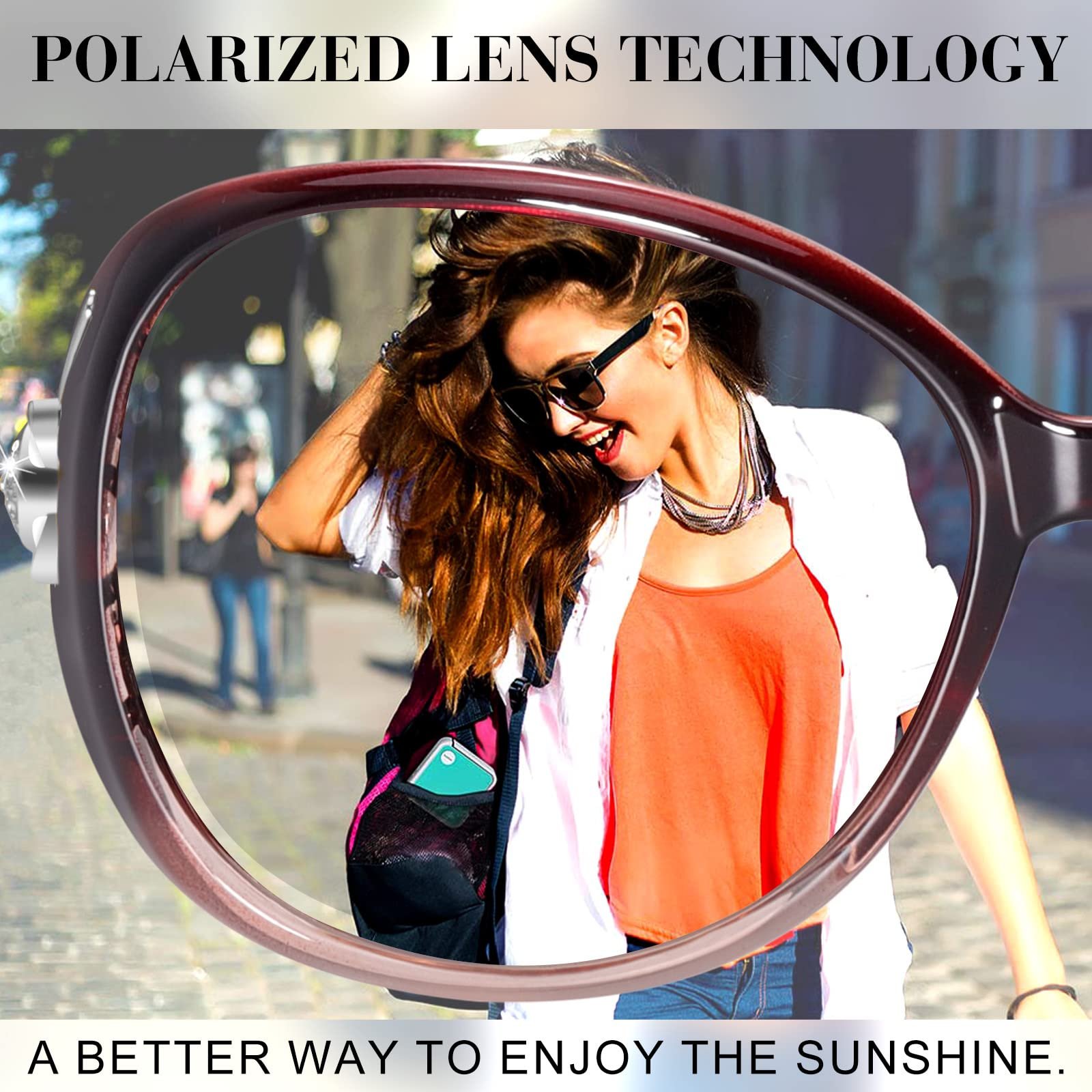 Поляризовані сонцезахисні окуляри Жіночі модні великі овальні, фото №6