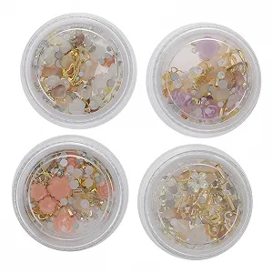 Прикраса для нігтів Квітка MERRYHAPY 3D 4 коробки, перли, діаманти, підвіски для акрилових нігтів - Фото 1