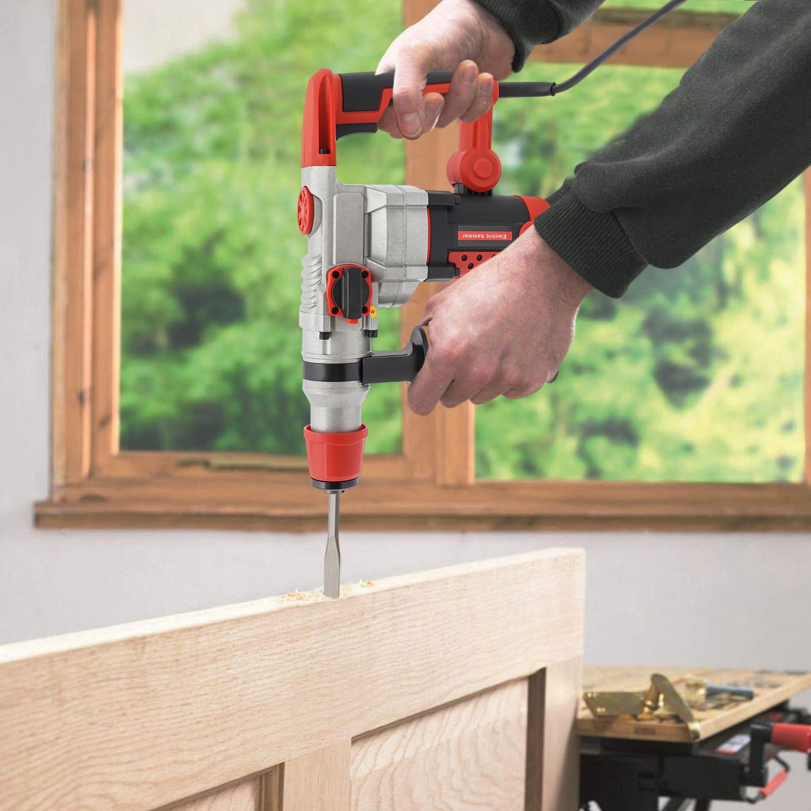 Перфоратор Hammer 2200 Вт 930 об/хв з 6 типами свердел та кейсом Сірий, фото №3 Перфоратор Hammer 2200 Вт 930 об/хв з 6 типами свердел та кейсом Сірий, фото №3