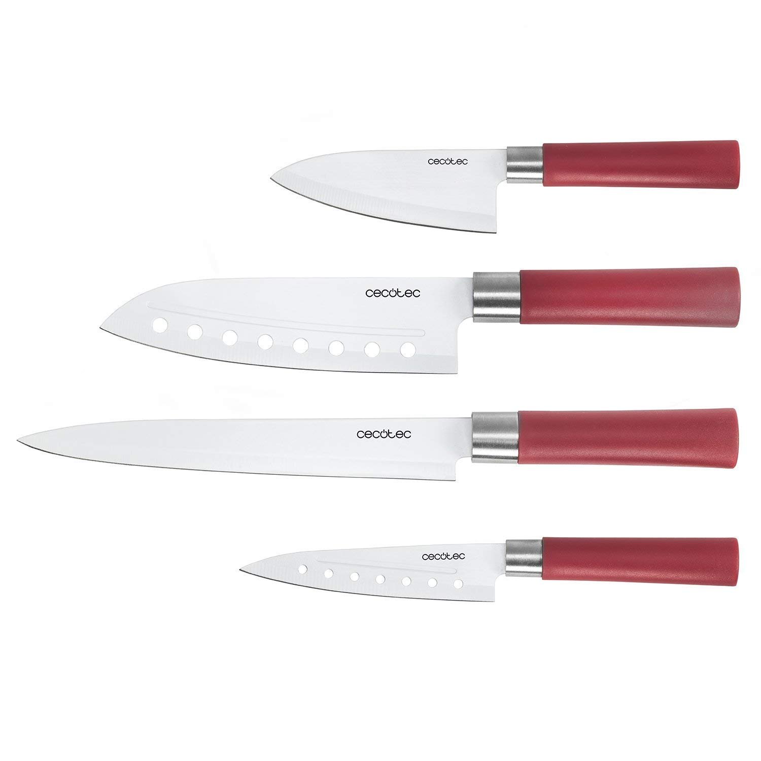 Набор Ножей Cecotec Santoku Керамическое Покрытие Красный, фото №1