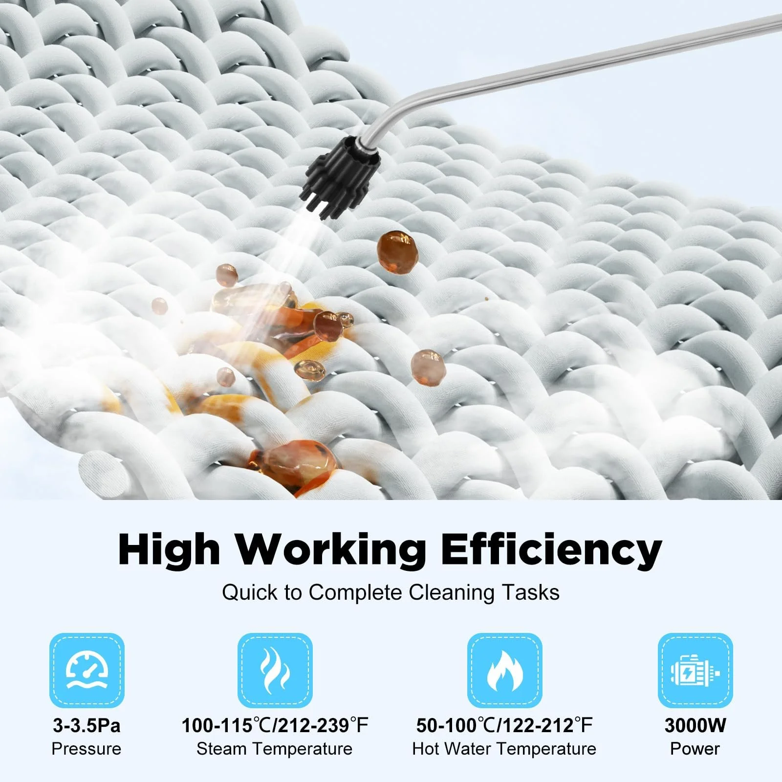 Пароочисник 3000 Вт 220 В 6 швидкостей 3-3.5 бар для дому та автомобіля, фото №2