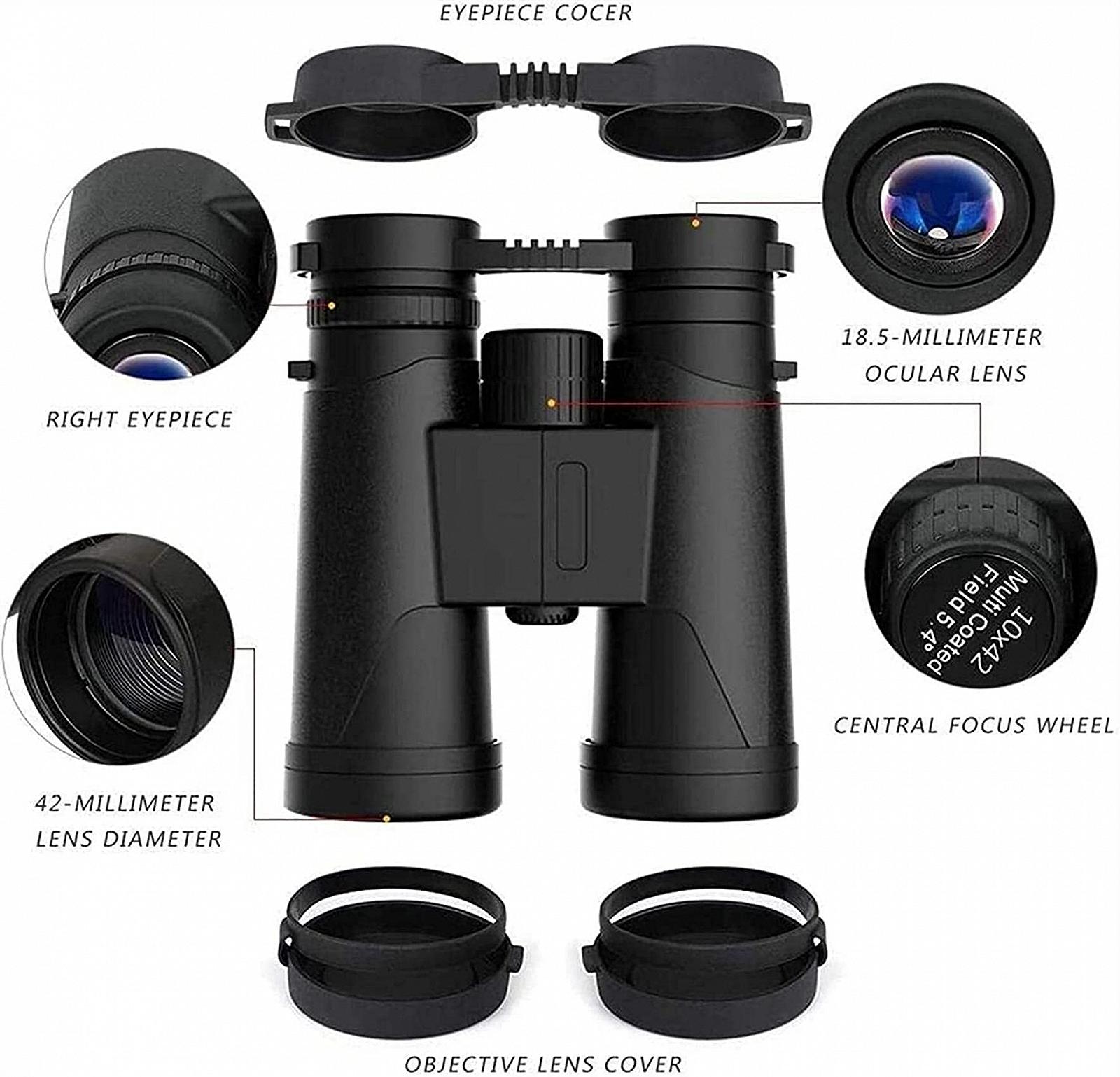 Біноклі Adult 10x42 High Performance 18мм Великий окуляр BAK4 Призма FMC Лінза Повнорозмірні HD Водонепроникний, фото №3