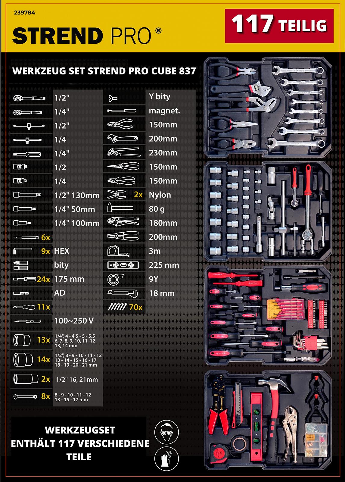 Ящик для инструментов STREND PRO 117 шт алюминиевый, фото №3 Ящик для инструментов STREND PRO 117 шт алюминиевый, фото №3
