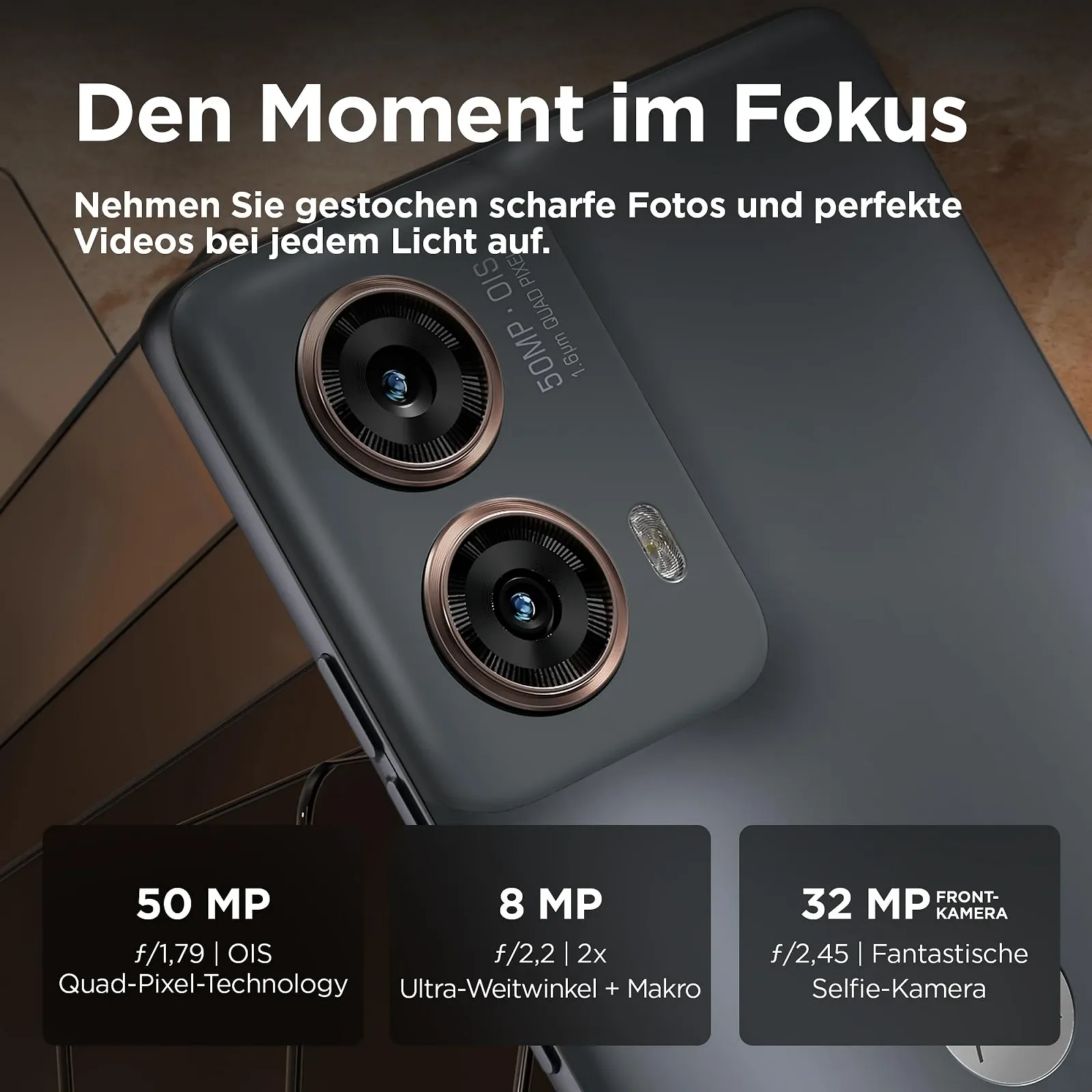 Смартфон Motorola Moto g85 5G 6.67" FHD+ дисплей, 50 MП камера, 8/256 ГБ, 5000 мАч, Android 14, Urban Grey + защитный чехол [Эксклюзивно для Amazon], фото №4