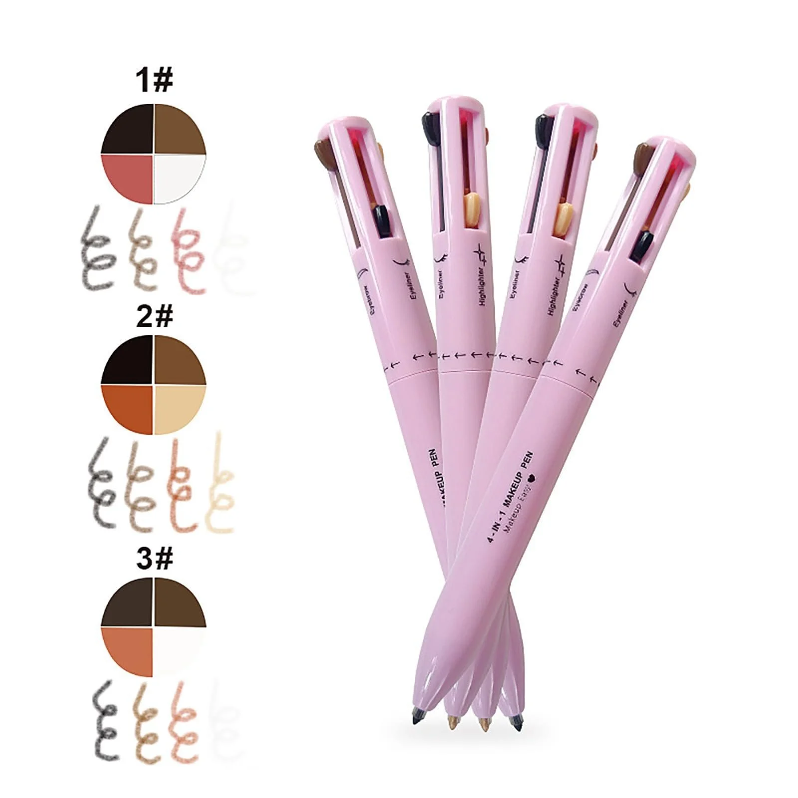 Карандаш для глаз 4-в-1 Многоцелевой 4 Color Multipurpose Beauty Pencil Waterproof Eyebrow Eyeliner Lip Liner Highlighter (C), фото №4
