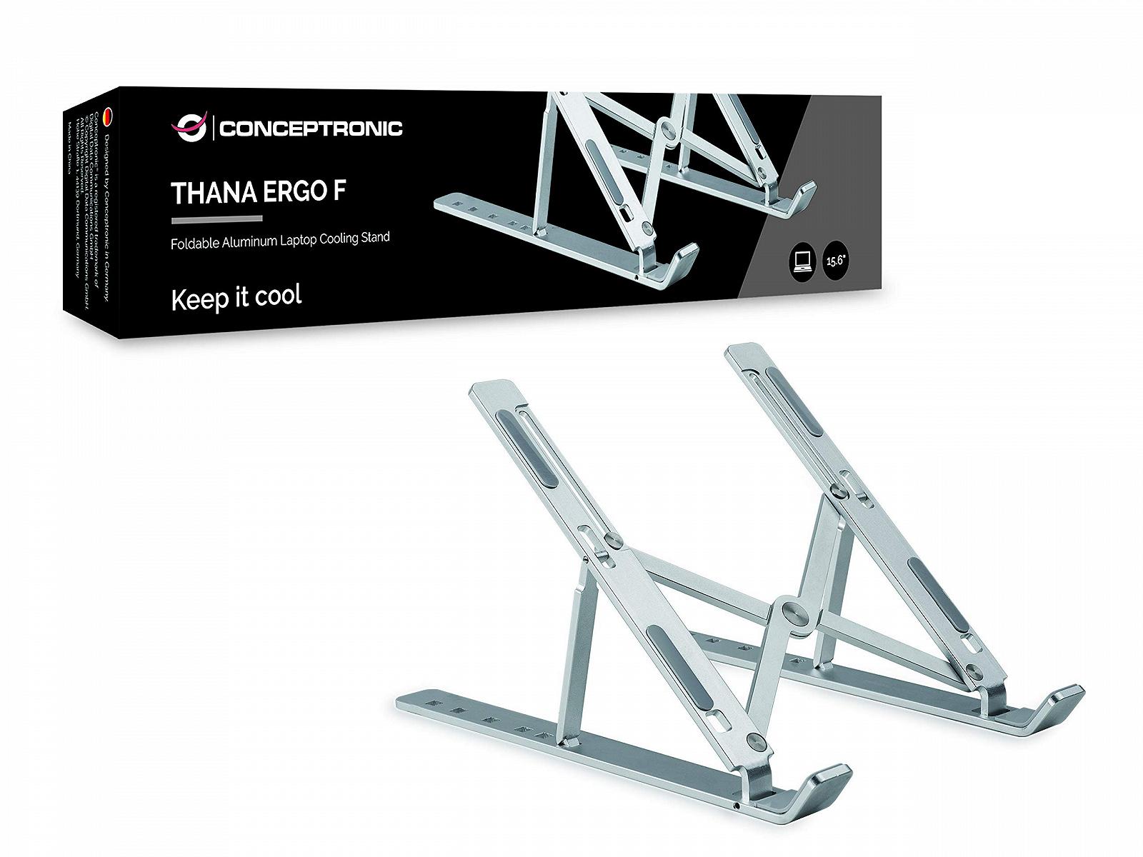 Подставка для ноутбука складная алюминиевая Conceptronic THANA ERGO F, фото №4 Подставка для ноутбука складная алюминиевая Conceptronic THANA ERGO F, фото №4