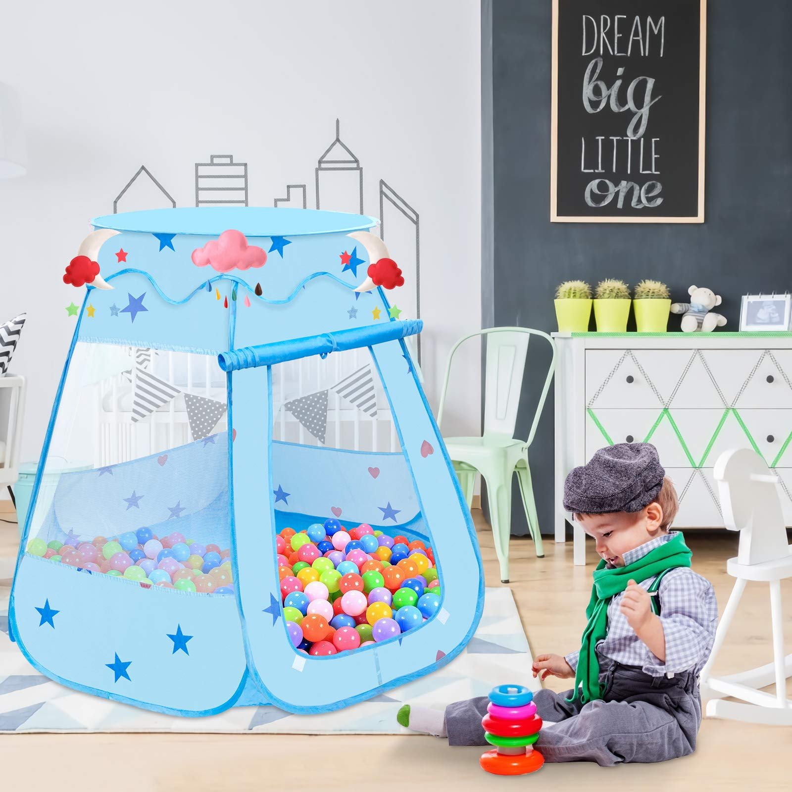 Ігровий намет MOOKLIN ROAM, 115 x 93 см, дитячий басейн з кульками, з сумкою для зберігання, Синій, фото №3