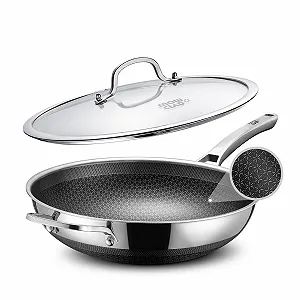 Сковорідка-Вок SNOWCLAD, 30 см, Антипригарна з кришкою - Фото 1