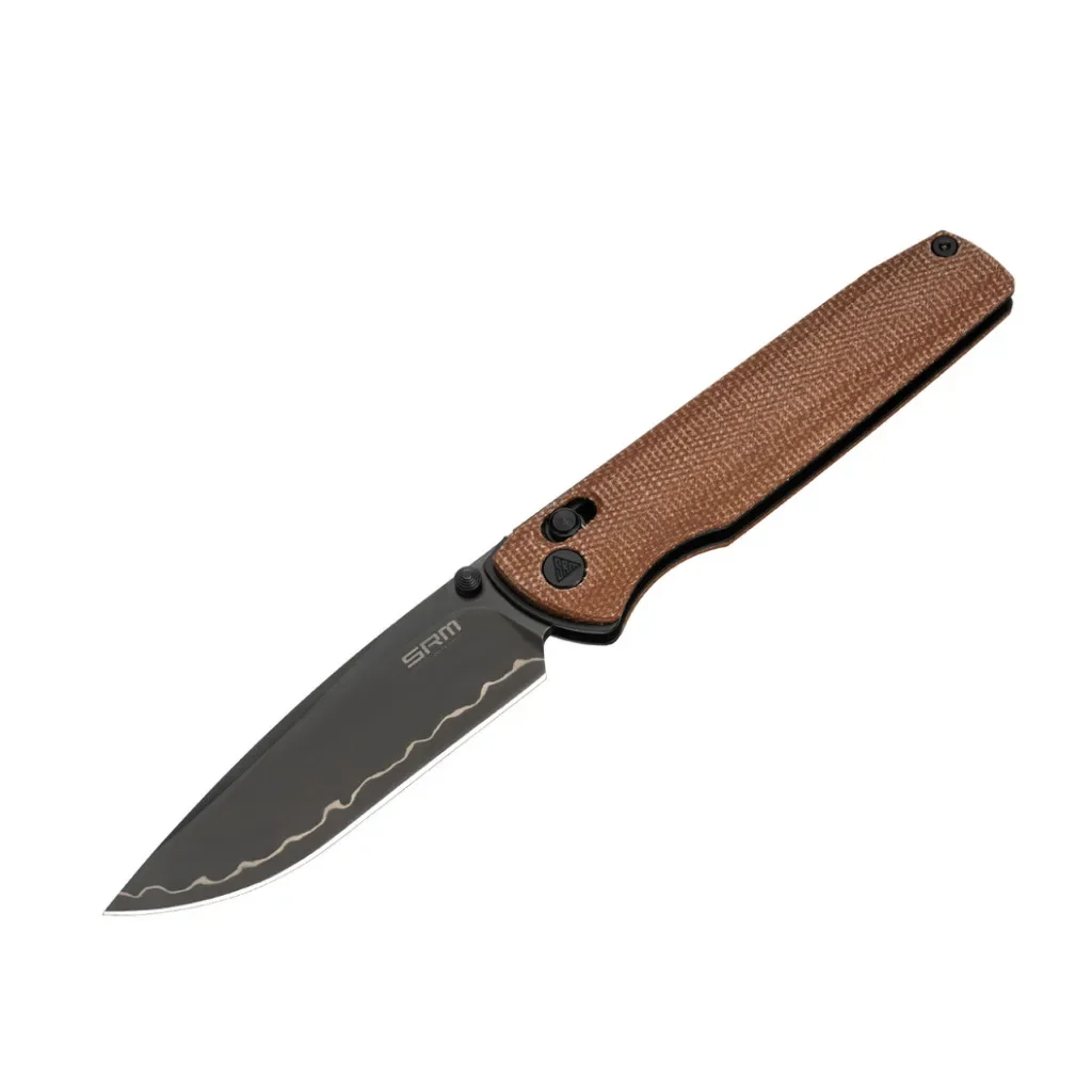 Нож SRM Terrier 140Cr, Brown Micarta, Black Stonewash (258L-MN2), фото №4
