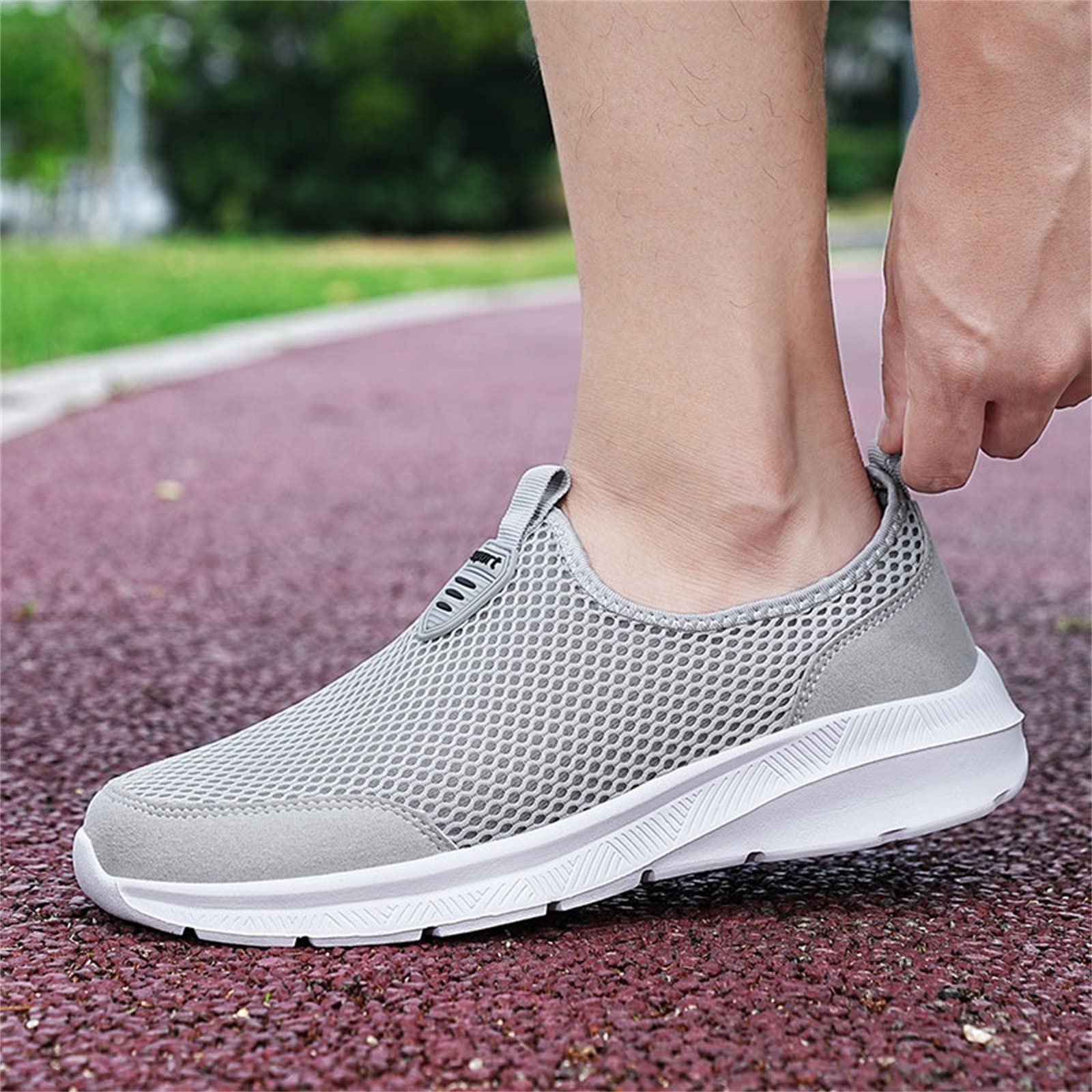 Кроссовки Road Fashion Летние Мужские Дышащая Сетка Плоские На Шнурках Casual Красный Черный, фото №7