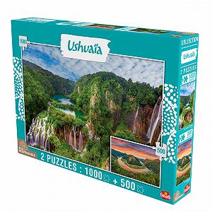 Пазл Goliath Collection Ushuaia 923190.004 Плитвицкие водопады и Скадарское озеро 1000 и 500 деталей Синий synthetic.ua - Фото 1