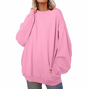 Винтажный Свитшот Женский Флисовый Y2K Однотонный С круглым вырезом Свободный Удобный Графический Модный Легкий Осенний synthetic.ua - Фото 1