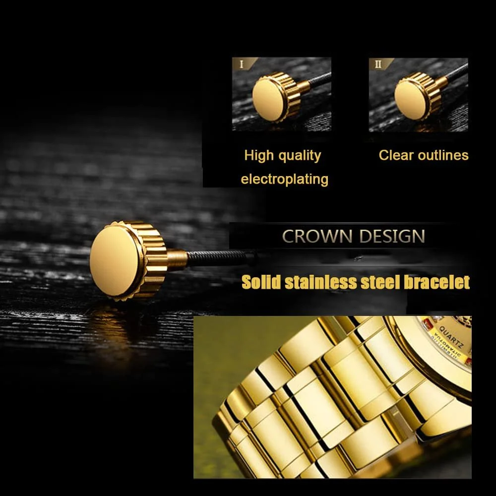 Чоловічий годинник FOWAWU, 3D Золотий Дракон, Автоматична Дата, фото №3 Чоловічий годинник FOWAWU, 3D Золотий Дракон, Автоматична Дата, фото №3