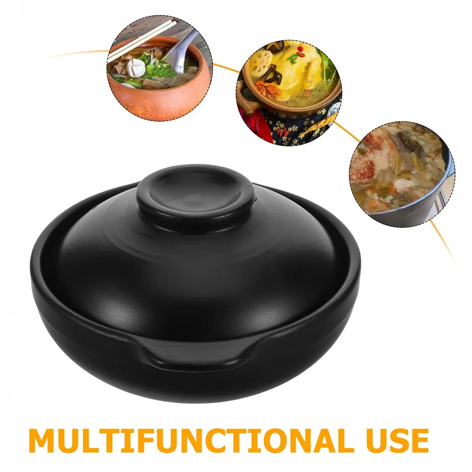 Кастрюля жаропрочная из литиевой керамики с крышкой для открытого огня, фото №3