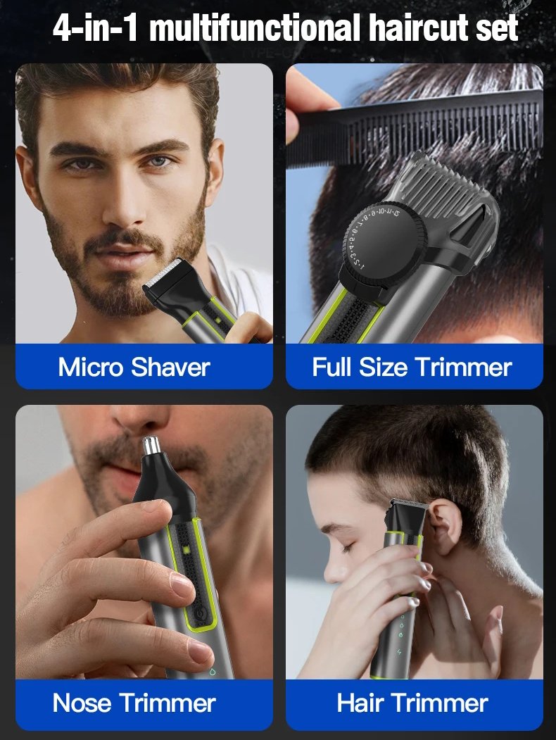 Триммер Youpin 4in1 Men's Beard Trimmer Set для стрижки волос и бороды, фото №10