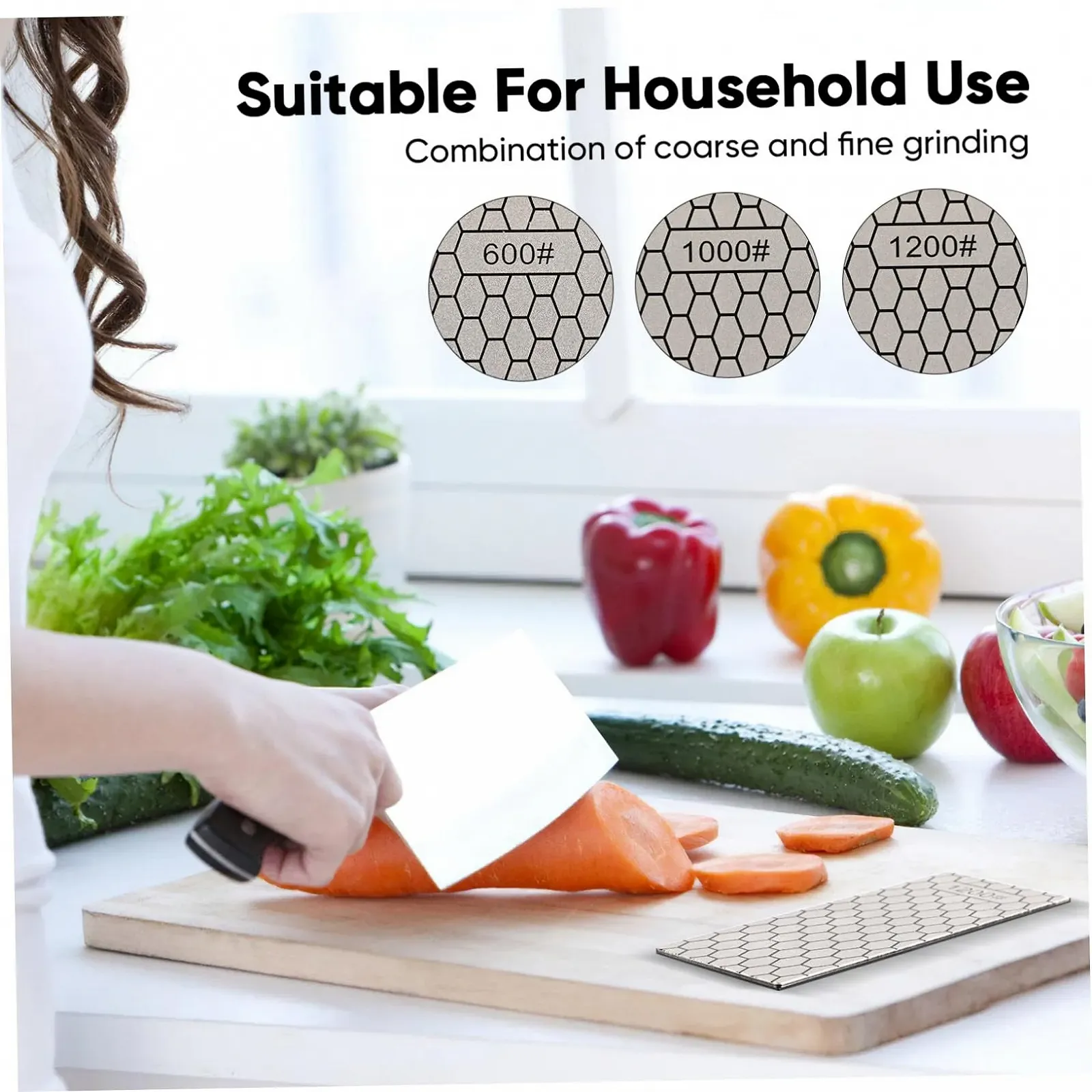 Точилки для ножів VALICLUD алмазні набір 3 шт. з нековзним дизайном, фото №3