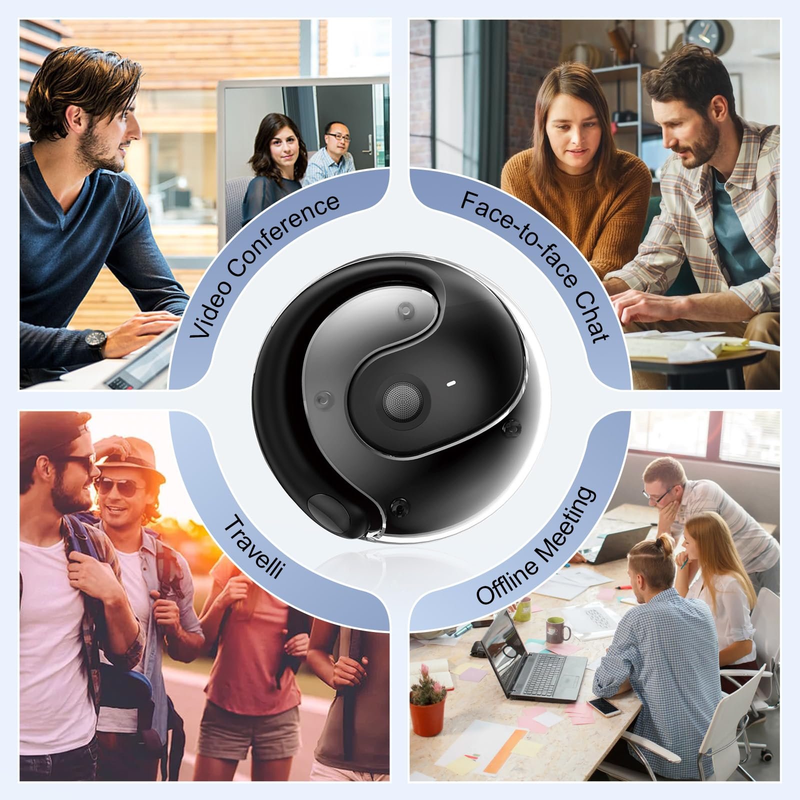 Наушники-переводчики Hy-T26 Pro, голосовой, беспроводные, фото №3