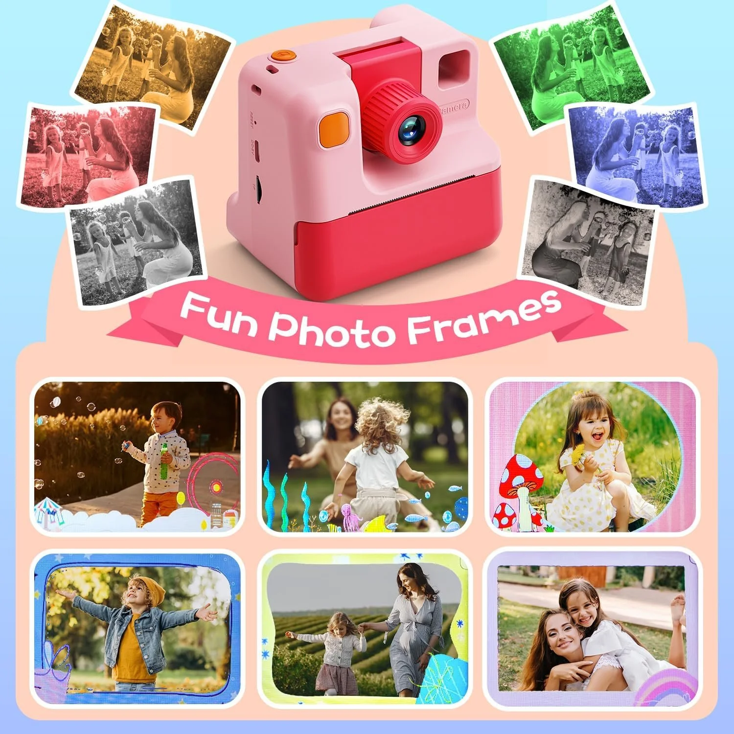 Камера миттєвого друку DIAMOOKY / Full HD відео / Рожева, фото №4