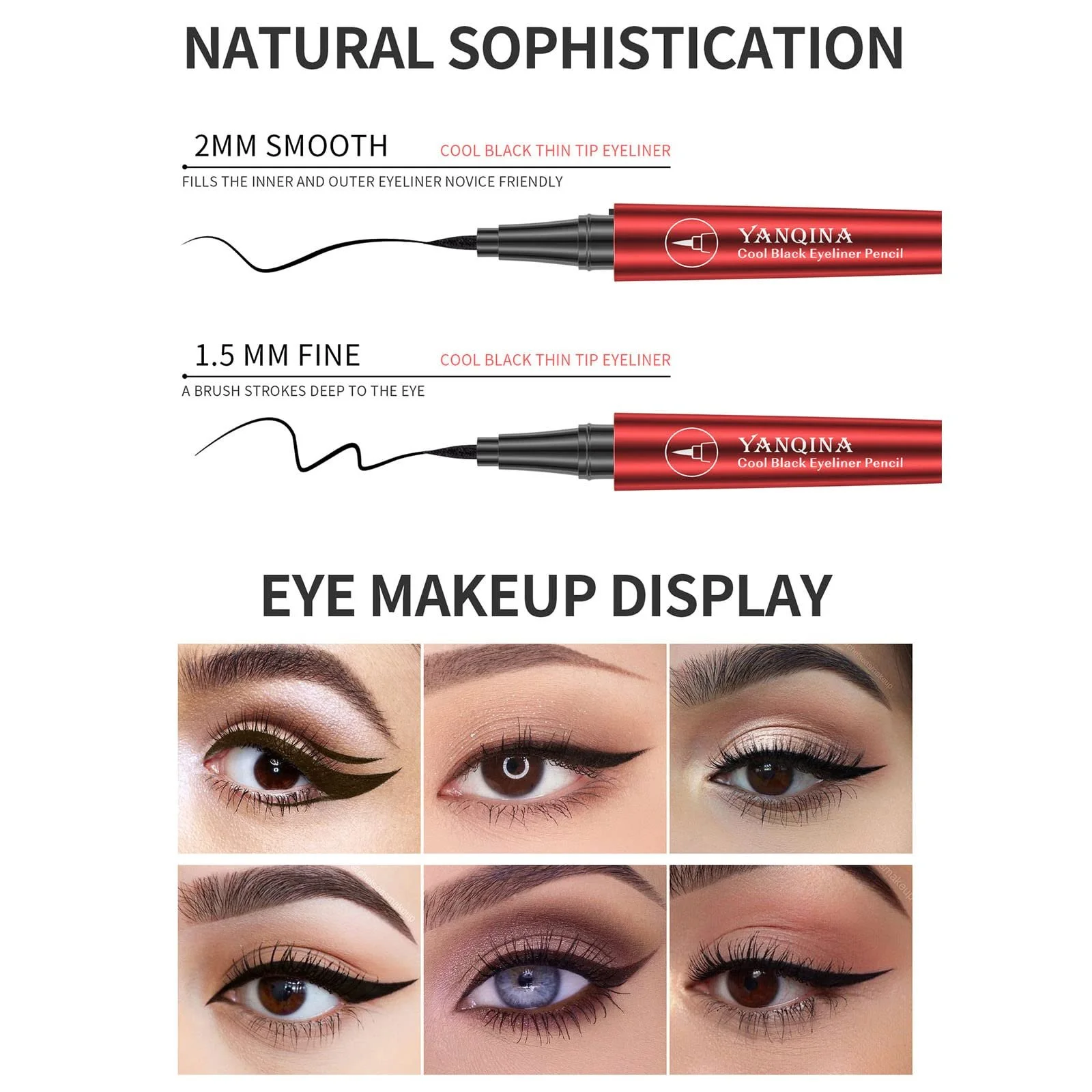 Подводка для глаз Водостойкая жидкая, фото №3