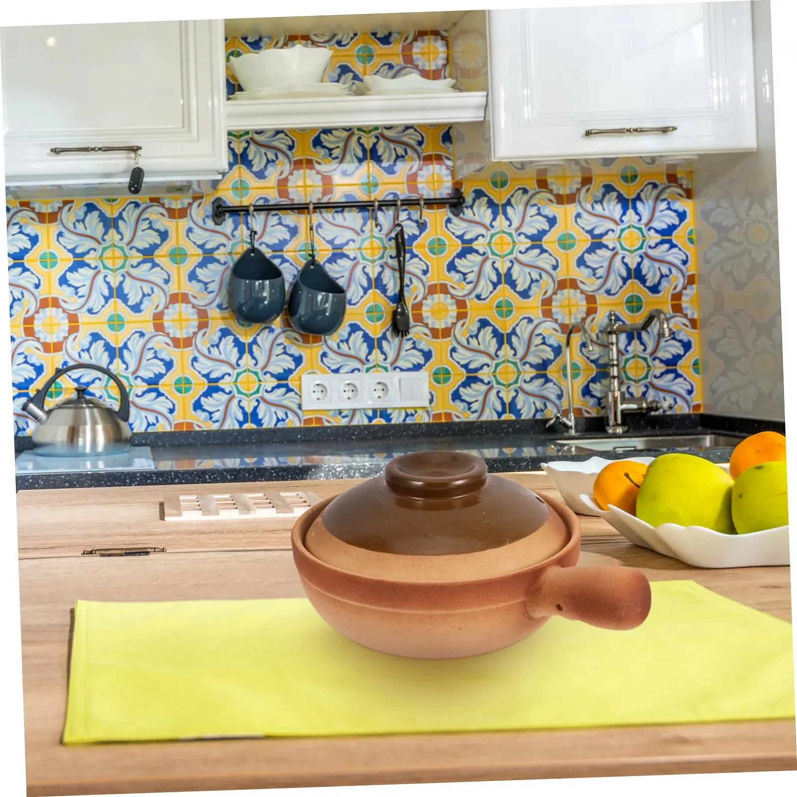 Горщик для запікання традиційний керамічний глиняний з кришкою 850 мл, фото №6