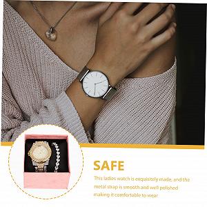 Женские наручные часы WRITWAA Золотые часы из розового золота, инкрустированные бриллиантами, с браслетом synthetic.ua - Фото 1