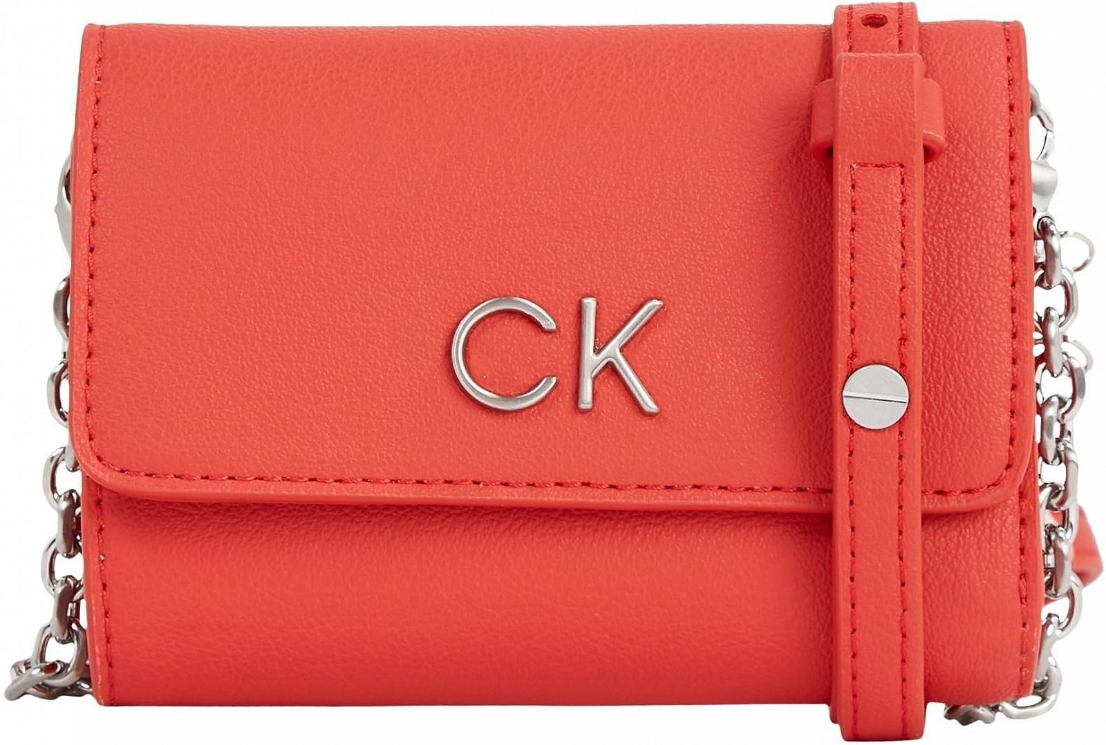 Кошелек Calvin Klein Re-Lock Trifold Sm W/Strap Женский Auora Red Os, фото №1