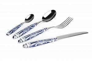 Набір столових приборів Excelsa Boheme Blue, 24 предмети, нержавіюча сталь, пластикова ручка - Фото 1